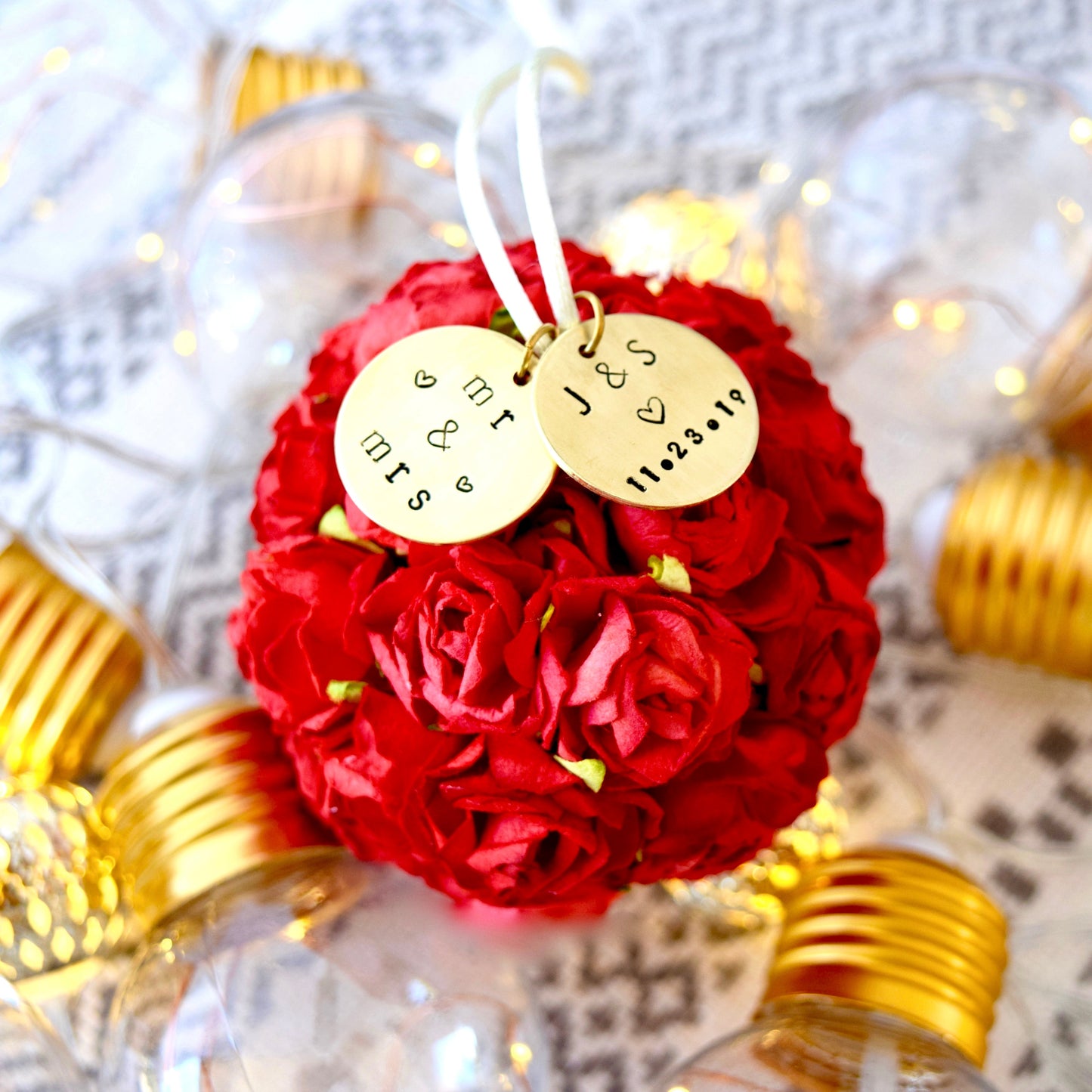 Custom Color Wedding & Engagement Ornaments