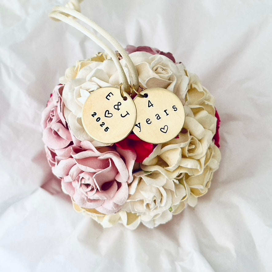 4th Wedding Anniversary Ornament | Flower Theme Fourth Wedding Anniversary Gift