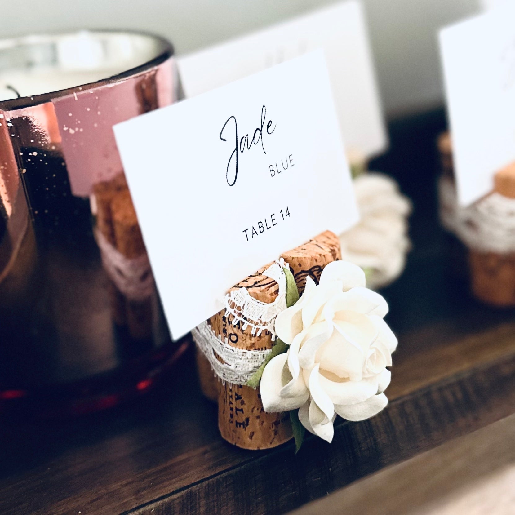 Rose \u0026 Lace Wedding Place Card Holders – Kara's Vineyard Wedding, image size:1661x1661