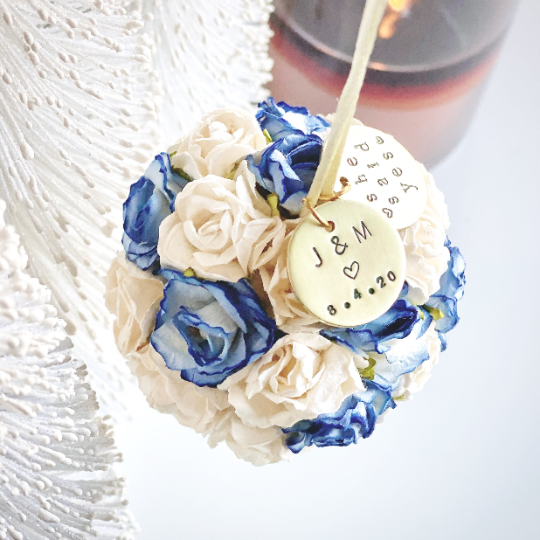 One Year Paper Anniversary Gift | Personalized Wedding Ornament