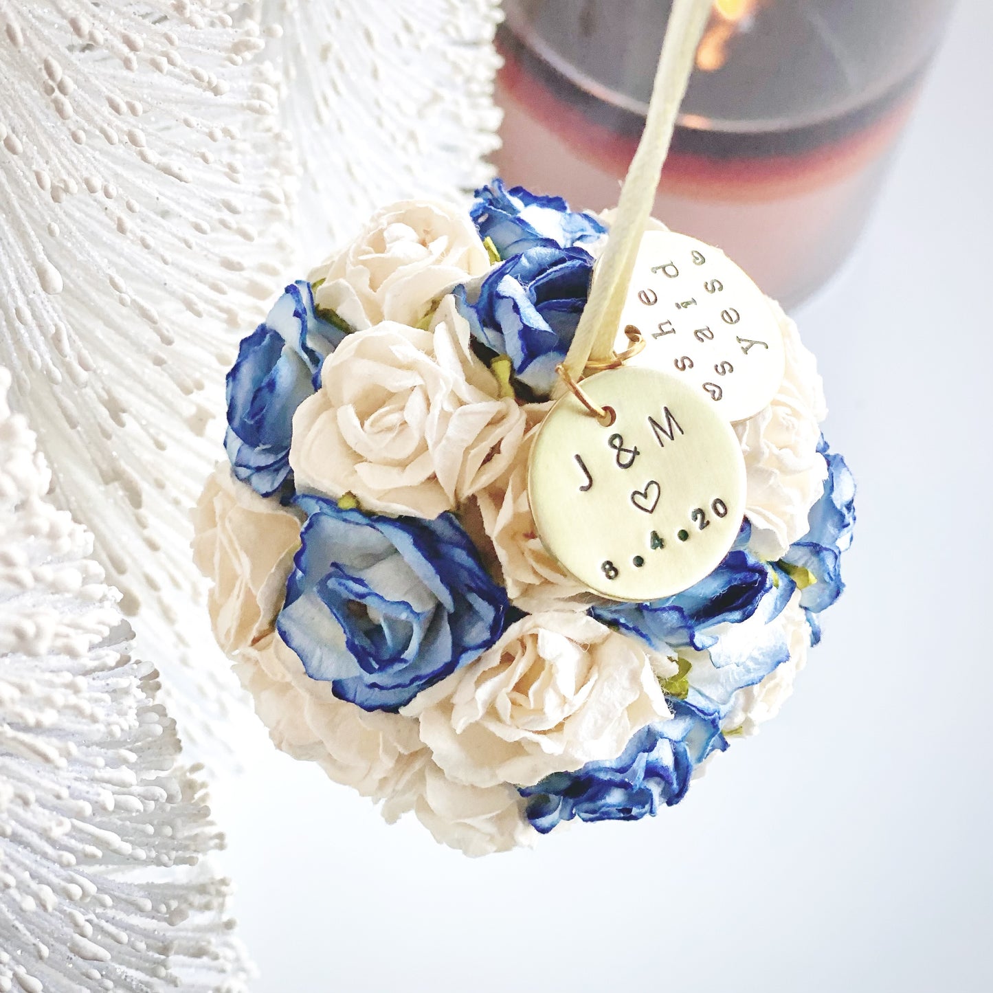 Custom Color Wedding & Engagement Ornaments