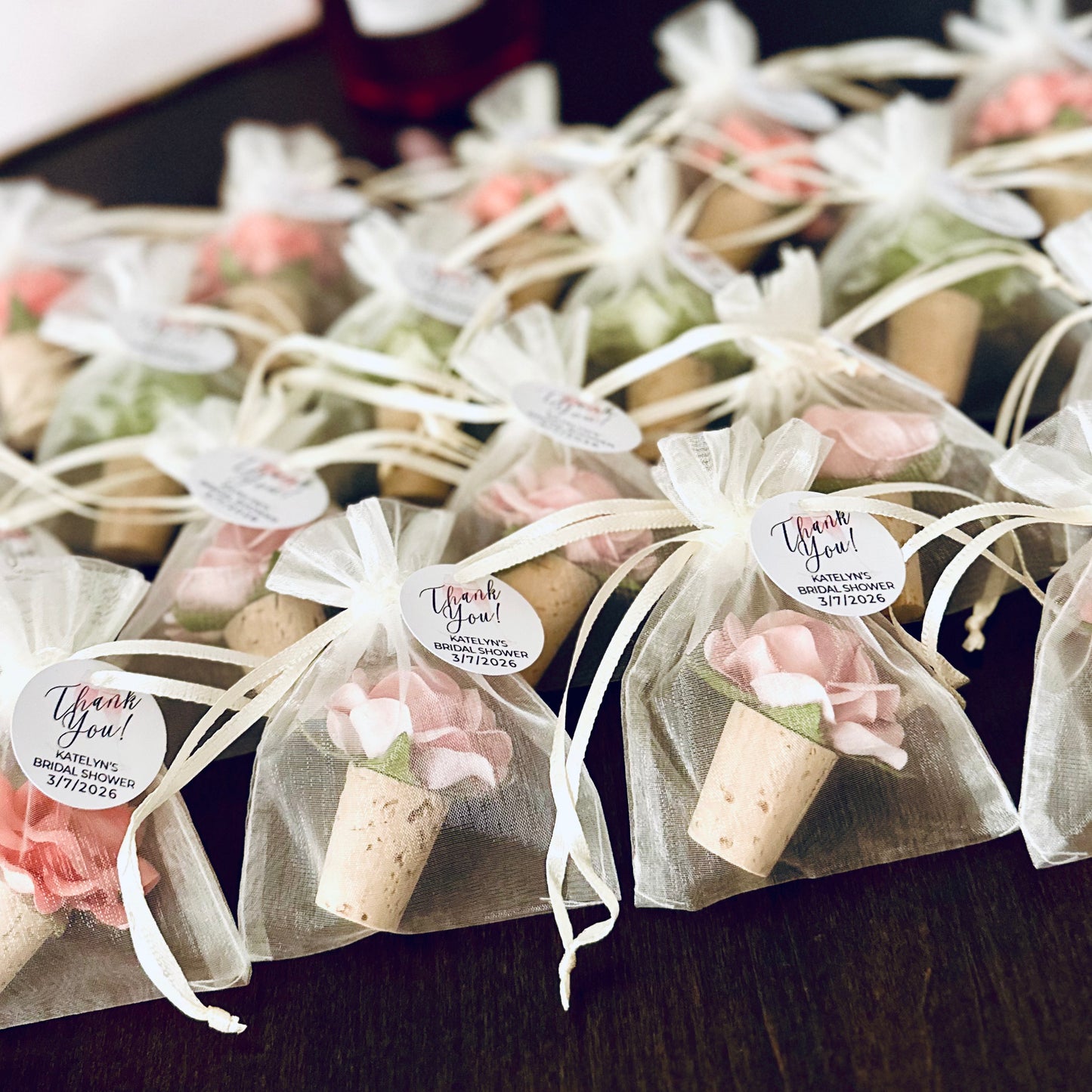 Flower Bottle Stopper Wedding Favors