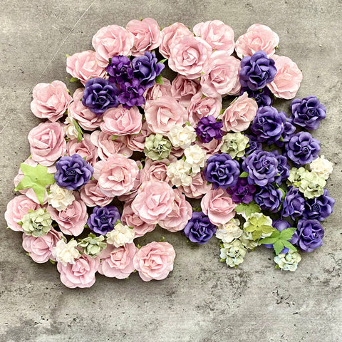 Wedding Flower Craft Kit | 100 Purple Paper Flowers