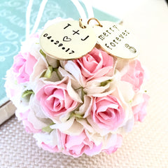 Personalized Wedding Gift | Flower Pomander First Married Christmas Ornament