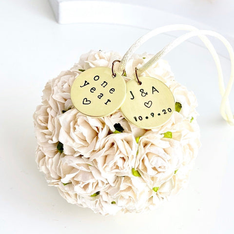 One Year Paper Anniversary Gift | Personalized Wedding Ornament