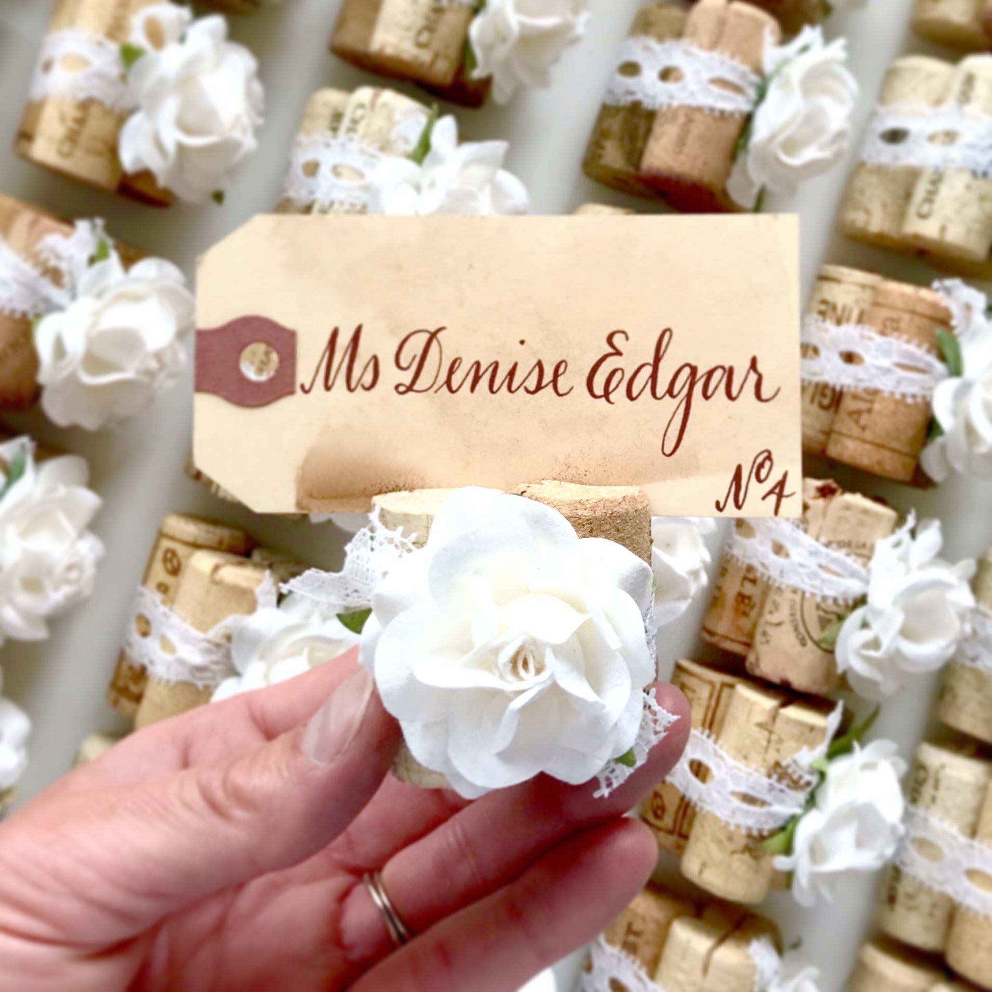 Rose Lace Wedding Place Card Holders Kara s Vineyard Wedding