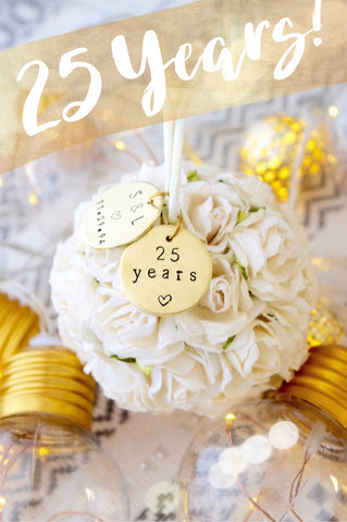 Personalized 25 Year Anniversary Christmas Ornament