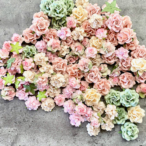 Wedding Flower Craft Kit | 100 Blush Pink Paper Flowers
