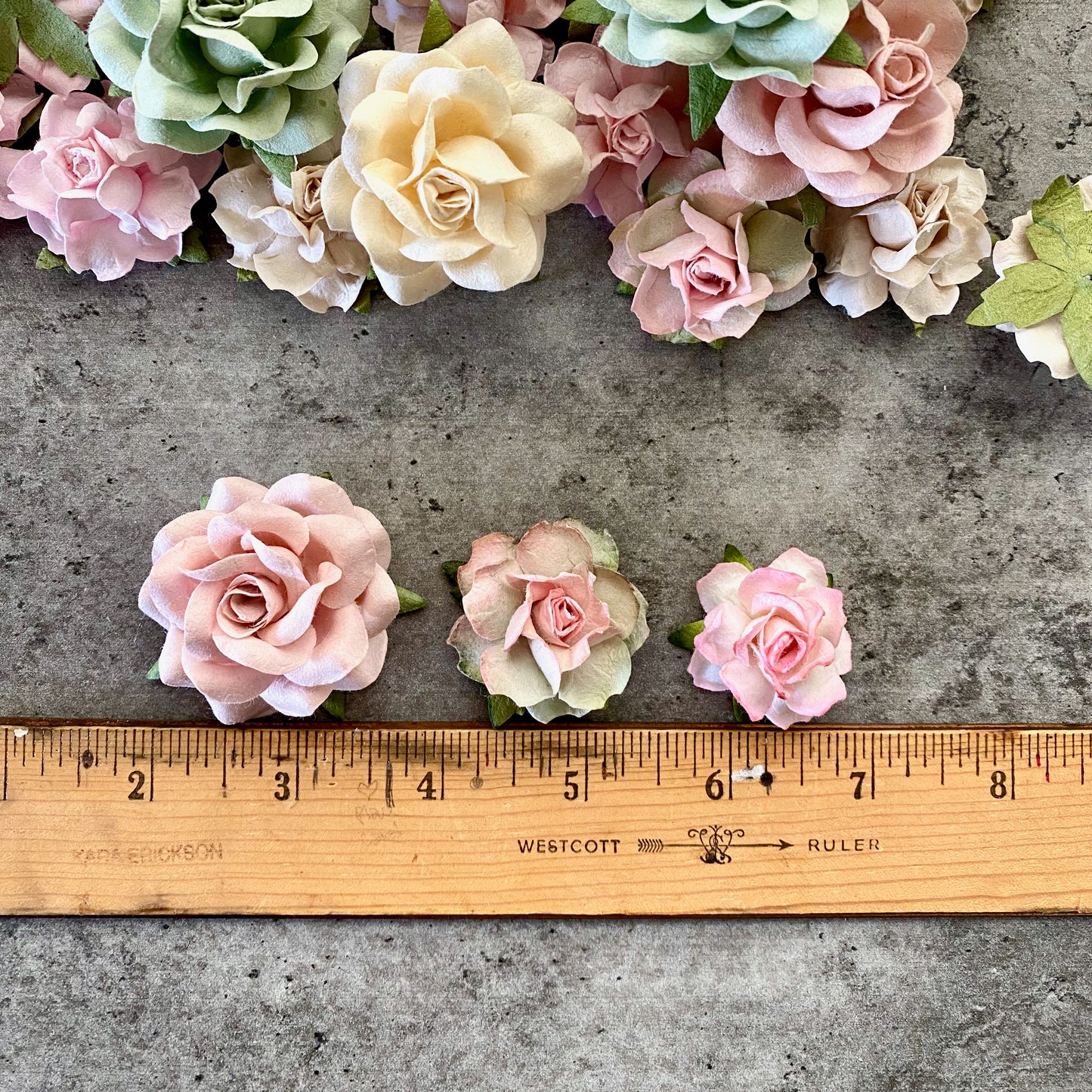 Powder Pink Paper Flowers Kit - Rustic Collection