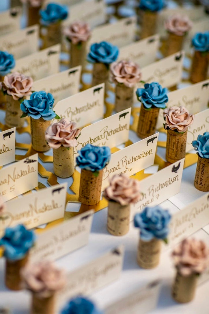 Rustic Wedding Flower Place Card Holder